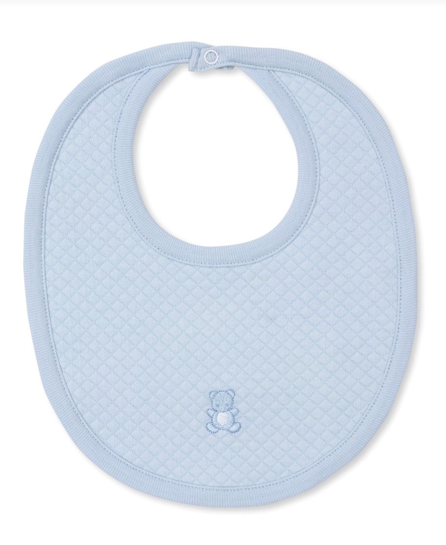Beary Bear Cub Jacquard Bib (asst colors), Color: Light Blue, Size: OS