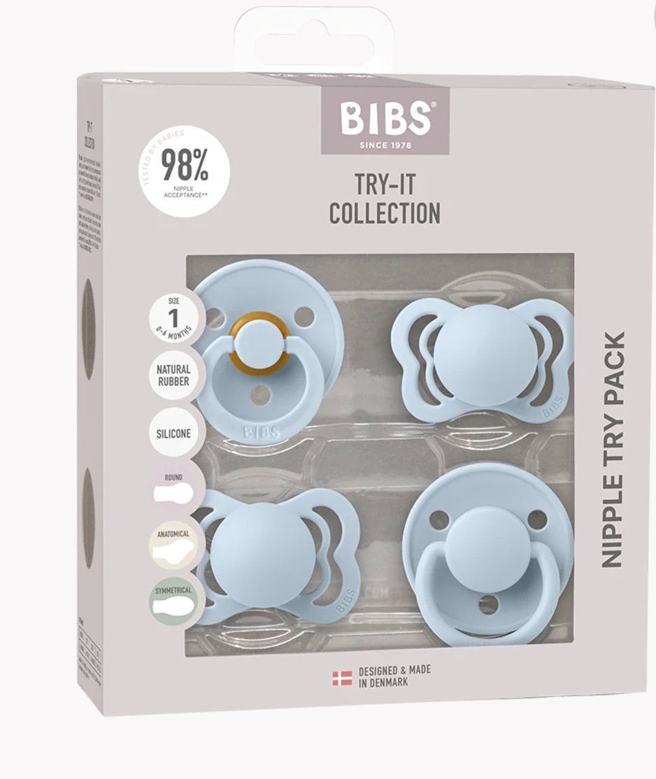 Bibs Pacifiers Try It Collection 4pk Baby Blue - 1