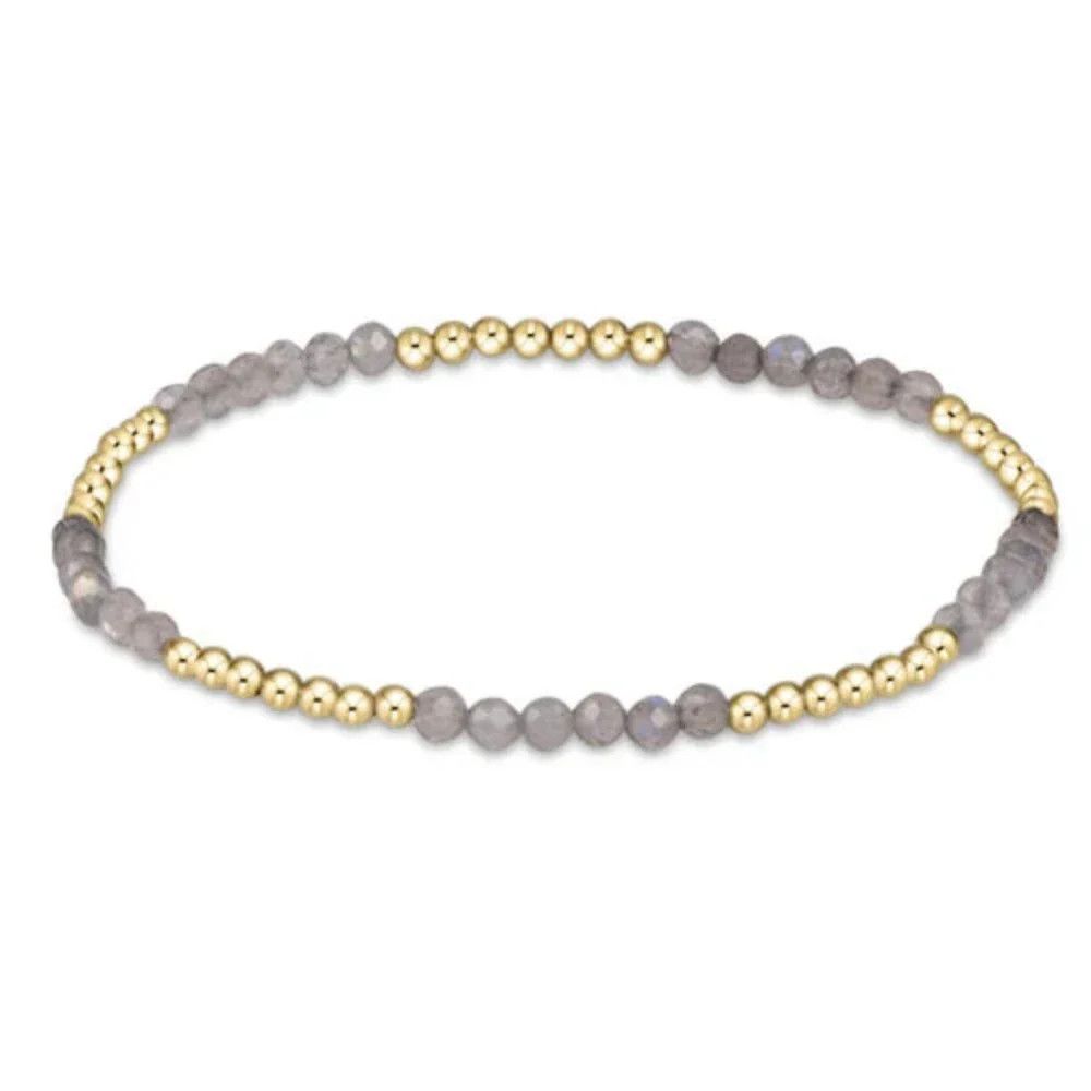 Blissful Pattern 2.5mm Bead Gemstone Bracelet - Labradorite
