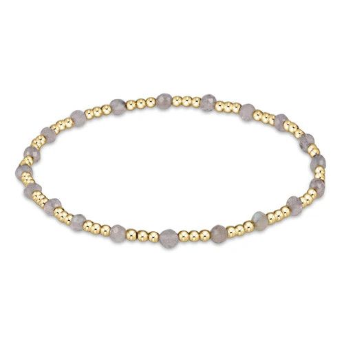 Labradorite Gold Sincerity Pattern 3mm Bead Bracelet