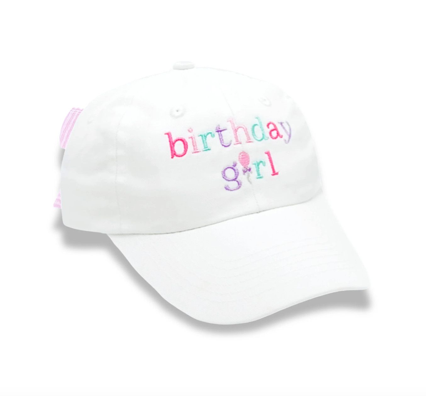 B&amp;B Birthday Girl Bow Baseball Hat- Girls