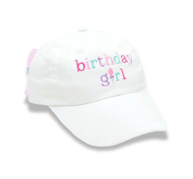B&amp;B Birthday Girl Bow Baseball Hat- Girls