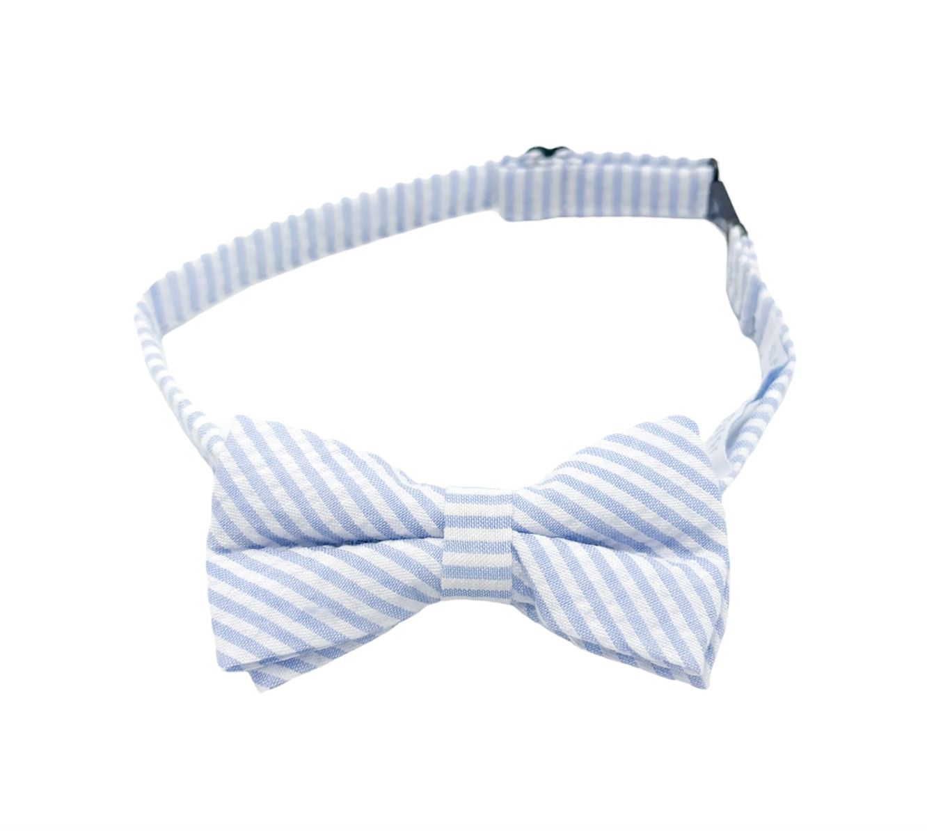 B&amp;B Seersucker Bow Tie - Blue