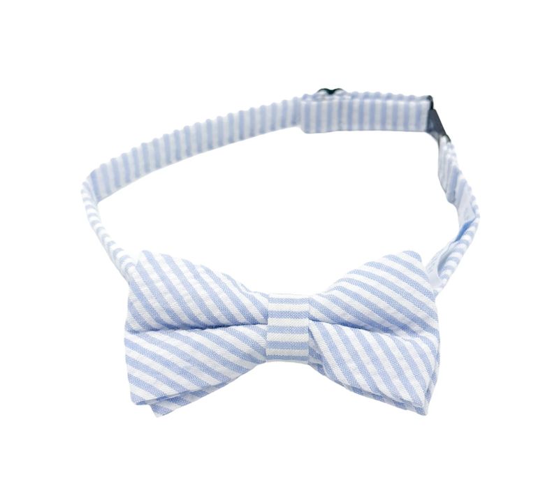 B&amp;B Seersucker Bow Tie - Blue