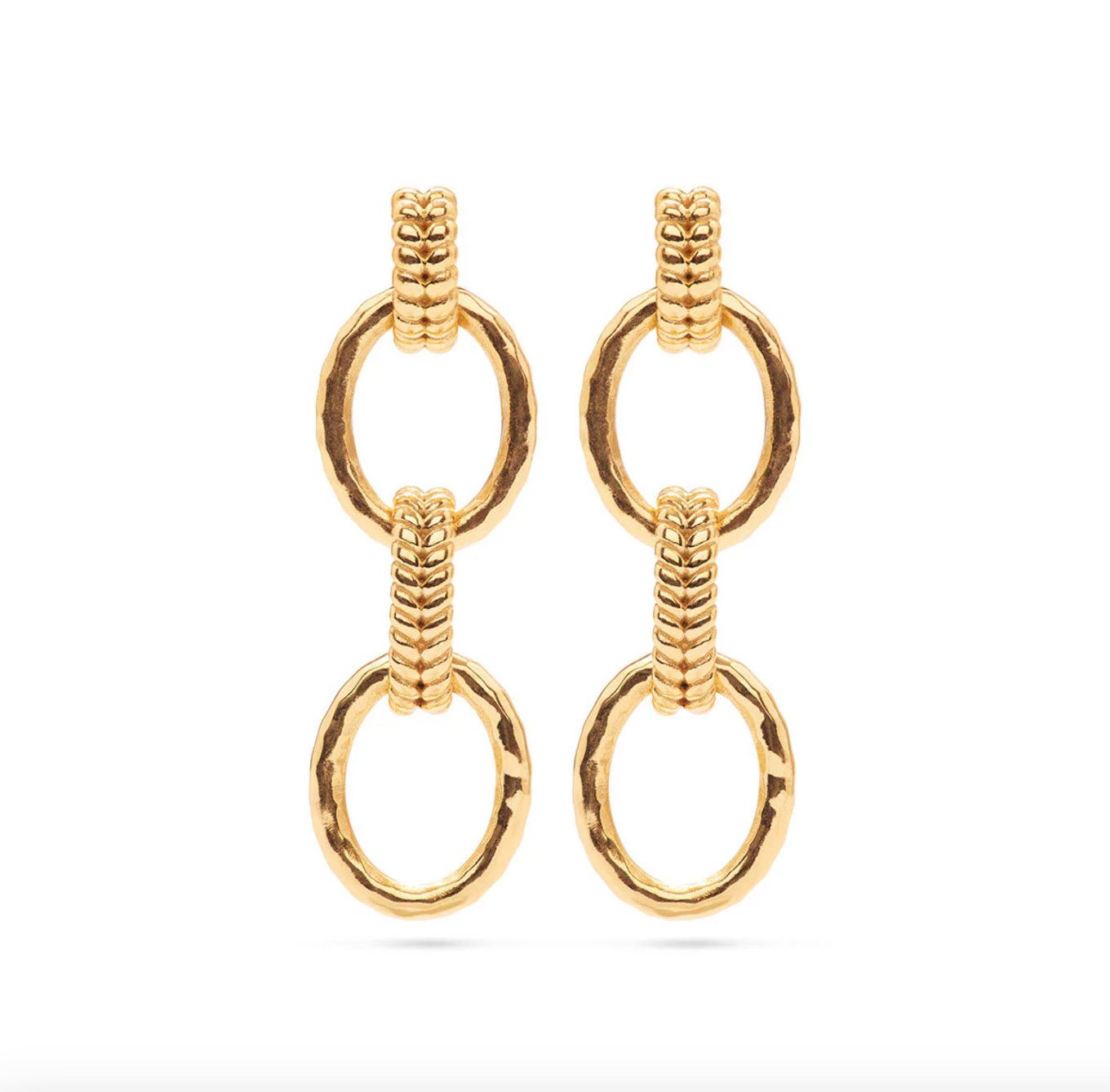 Cleopatra Regal Double Link Earrings - Gold