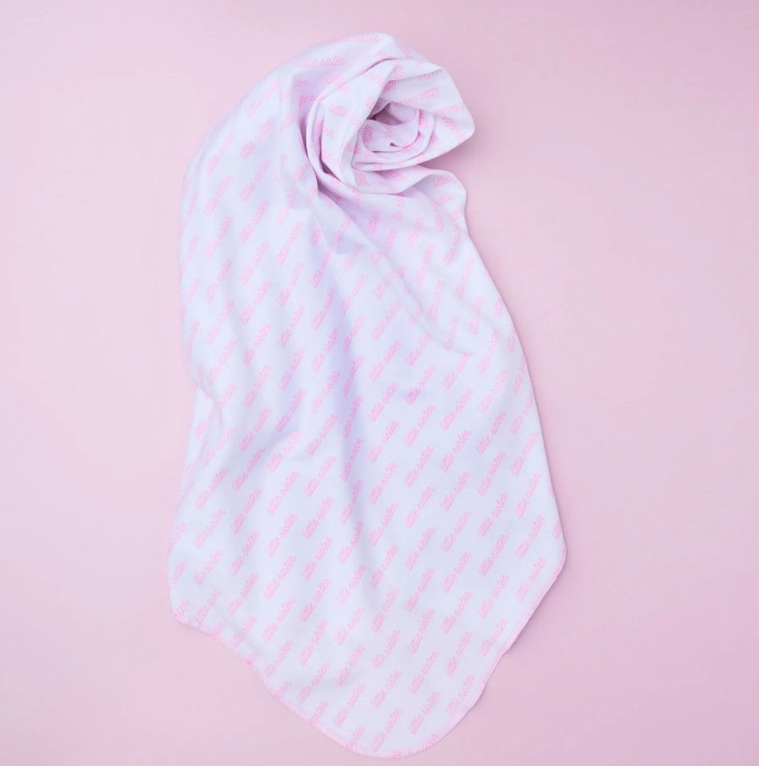 MB Big And Little Spring Emb Receiving Blanket Pink O/S