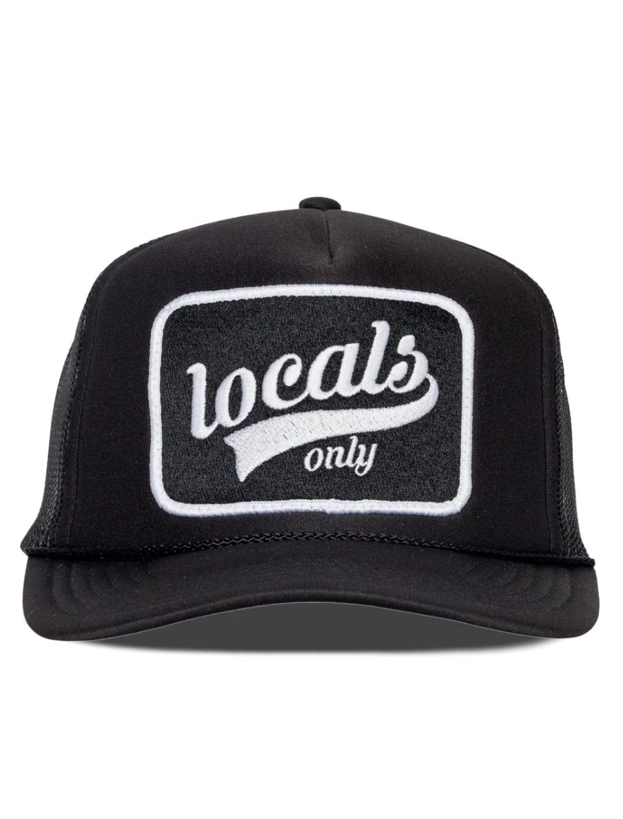 Locals Only Script Trucker Hat- Black