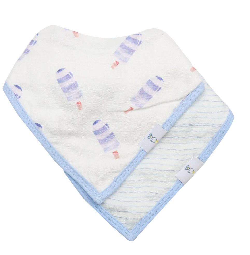 TBBC Muslin &amp; Terry Cloth Bib Set- Popsicles/Stripes