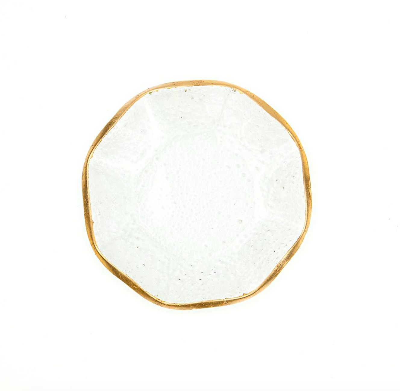 Austria Glass Trinket Dish- Clear/Gold