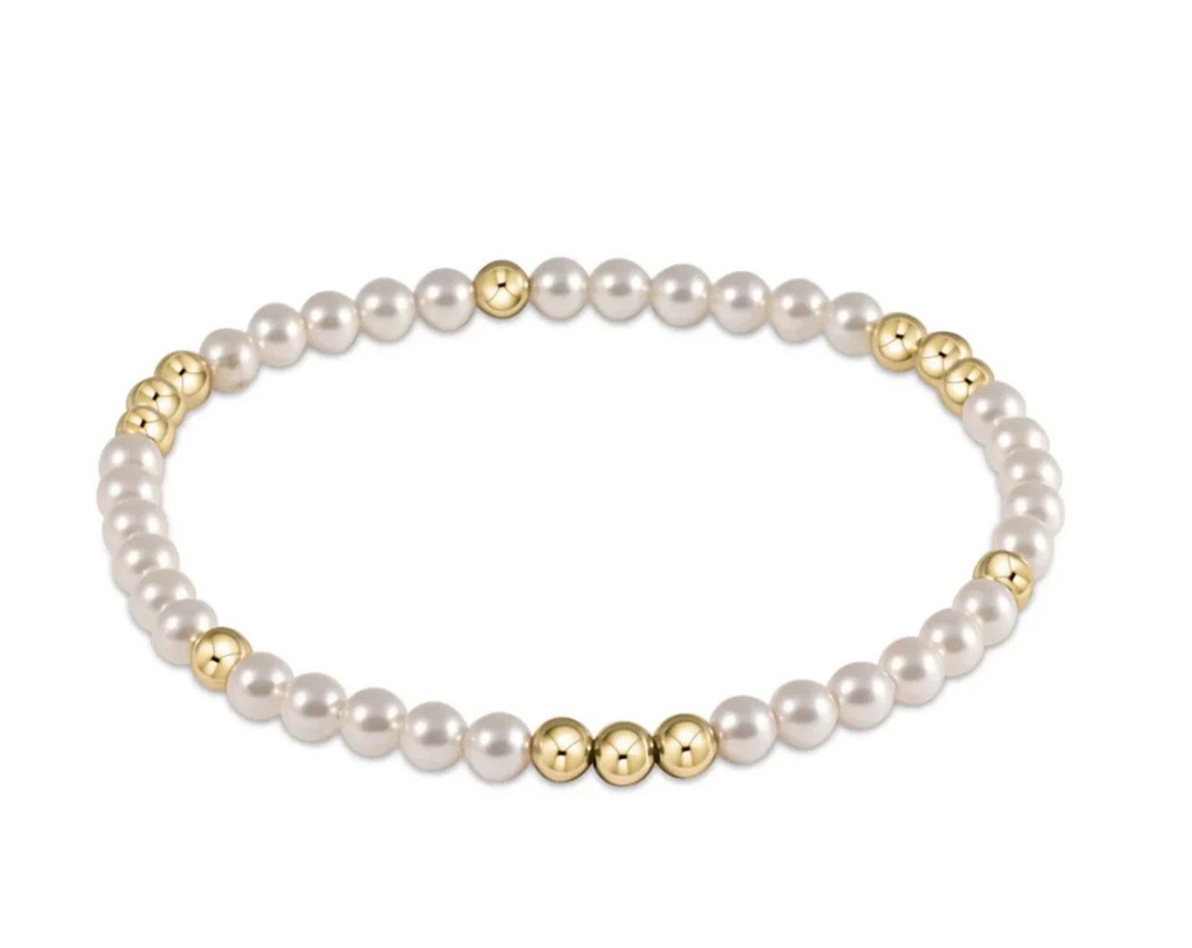 EN Worthy Pattern 3mm Bead Bracelet- Pearl