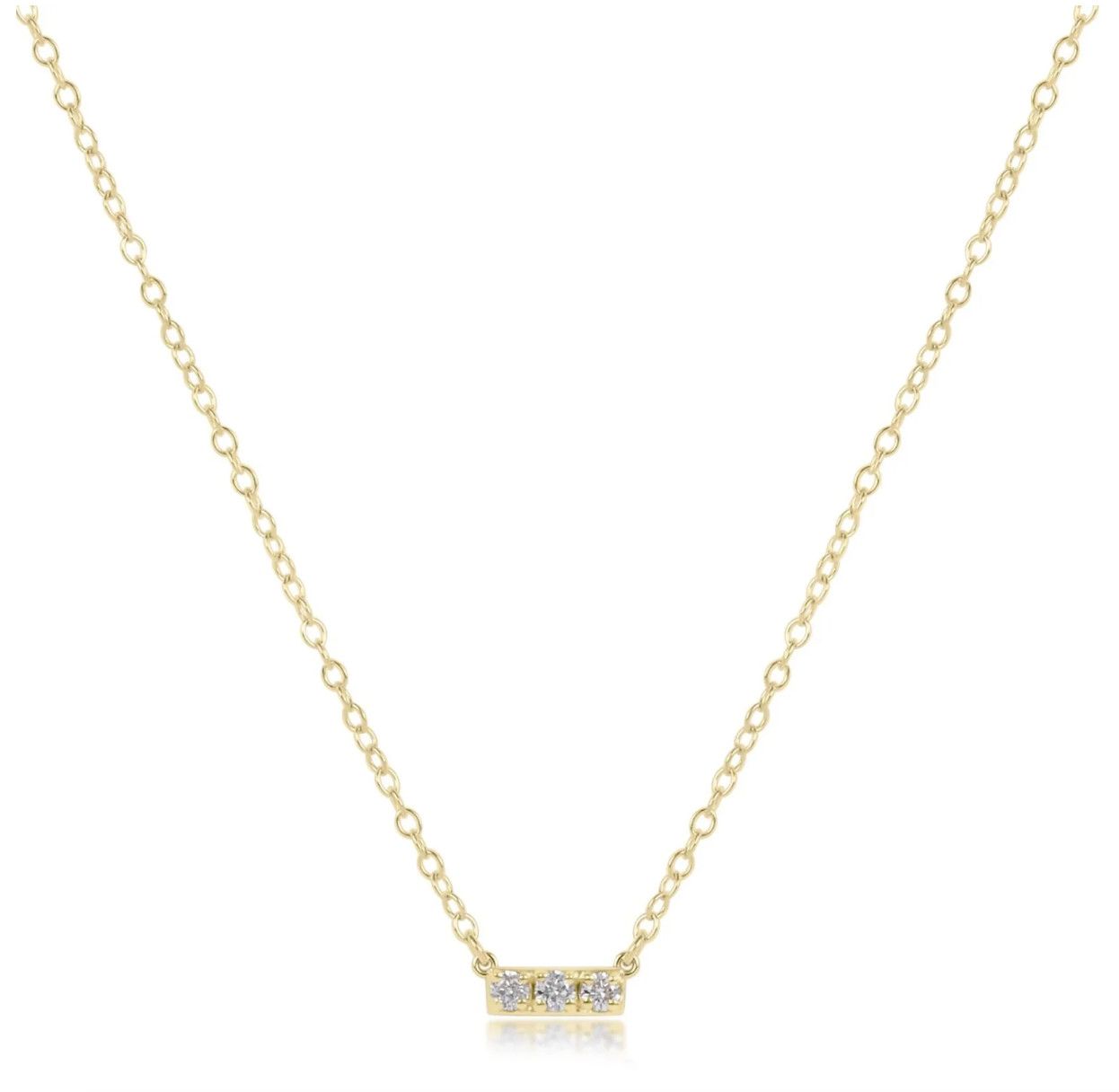 EN 14kt Gold &amp; Diamond Three Bar Necklace