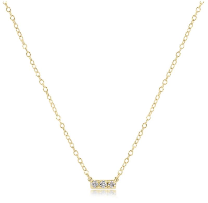 EN 14kt Gold &amp; Diamond Three Bar Necklace