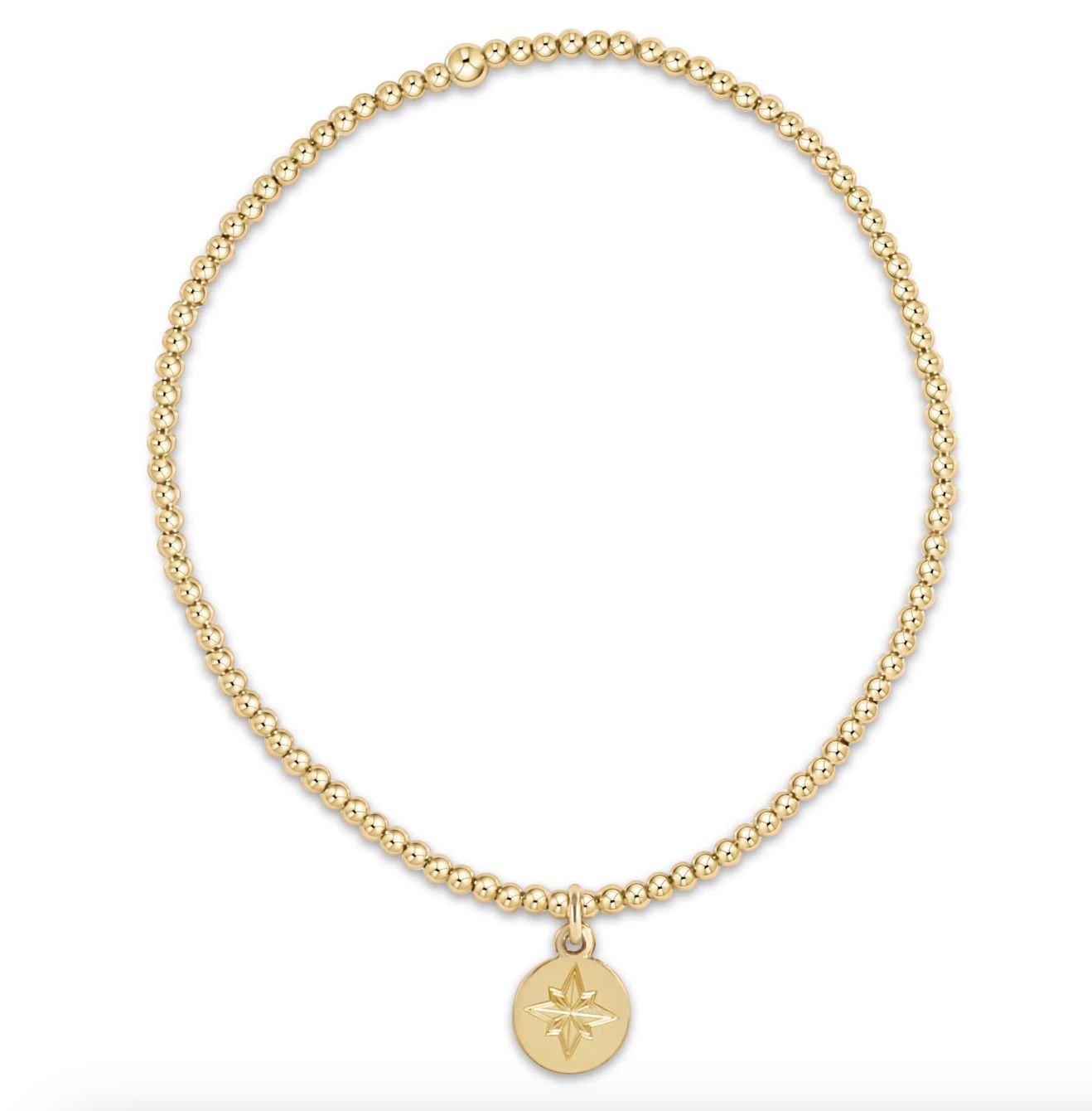 classic 2mm gold - direction gold disc bracelet