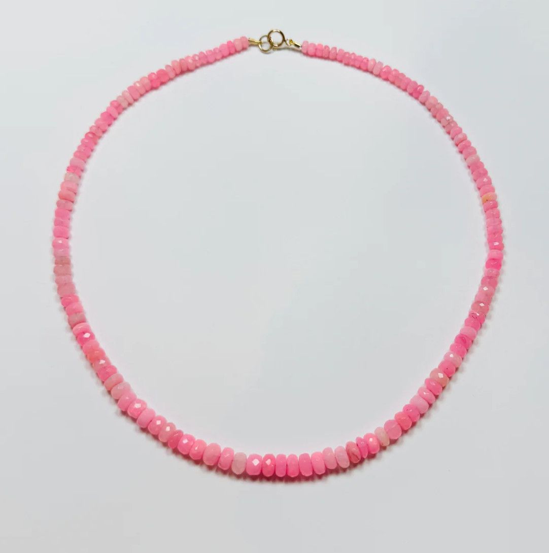 neon opal candy necklace- Pink