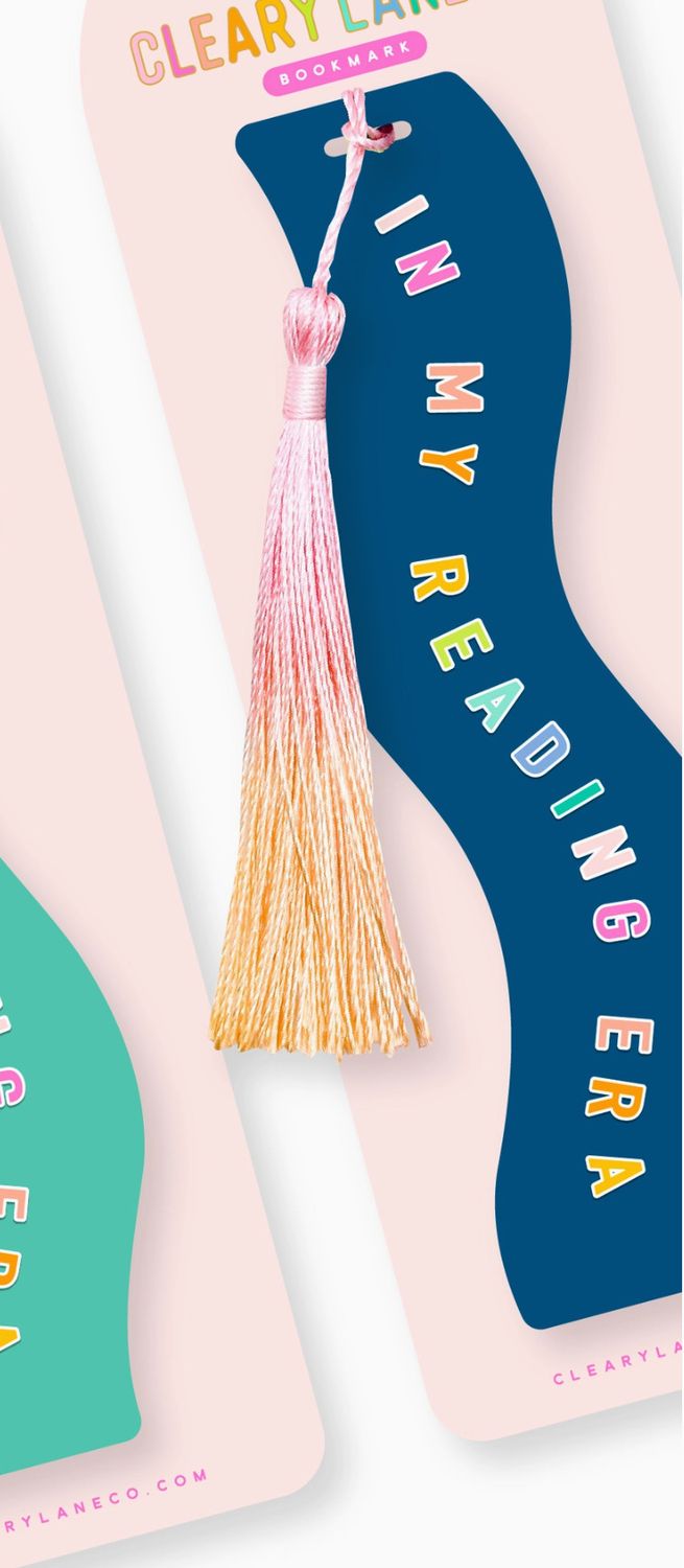 Acrylic Bookmark with Tassel | in My Reading Era- Navy