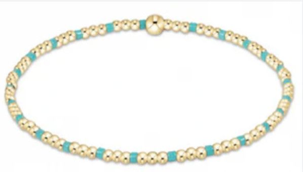 Egirl Hope Sincerity Pattern 2mm Bracelet- Turquoise