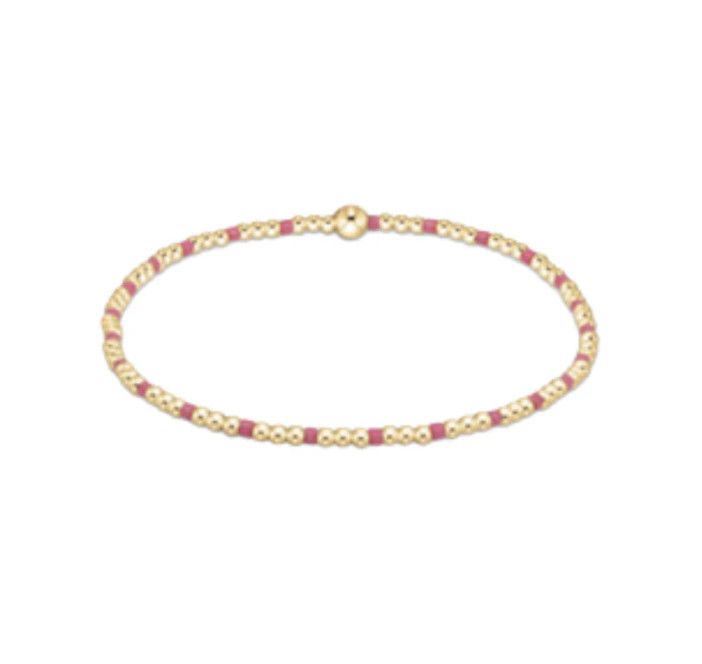 Egirl Hope Sincerity Pattern 2mm Bracelet- Bright Pink
