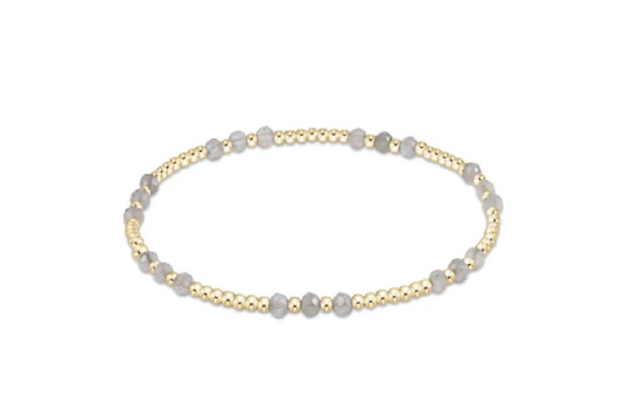 Gemstone Gold Joy 3mm Bracelet- Labradorite
