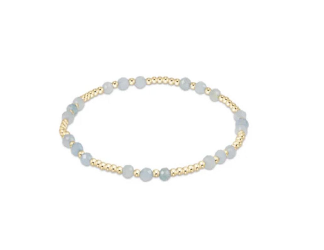 Gemstone Gold Joy 3mm Bracelet- Aquamarine