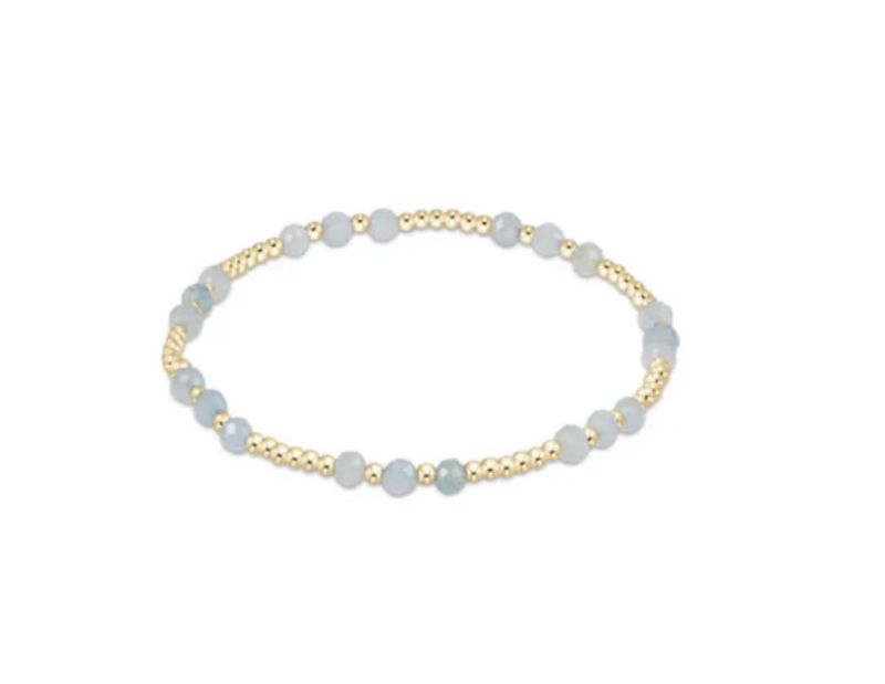 Gemstone Gold Joy 3mm Bracelet- Aquamarine