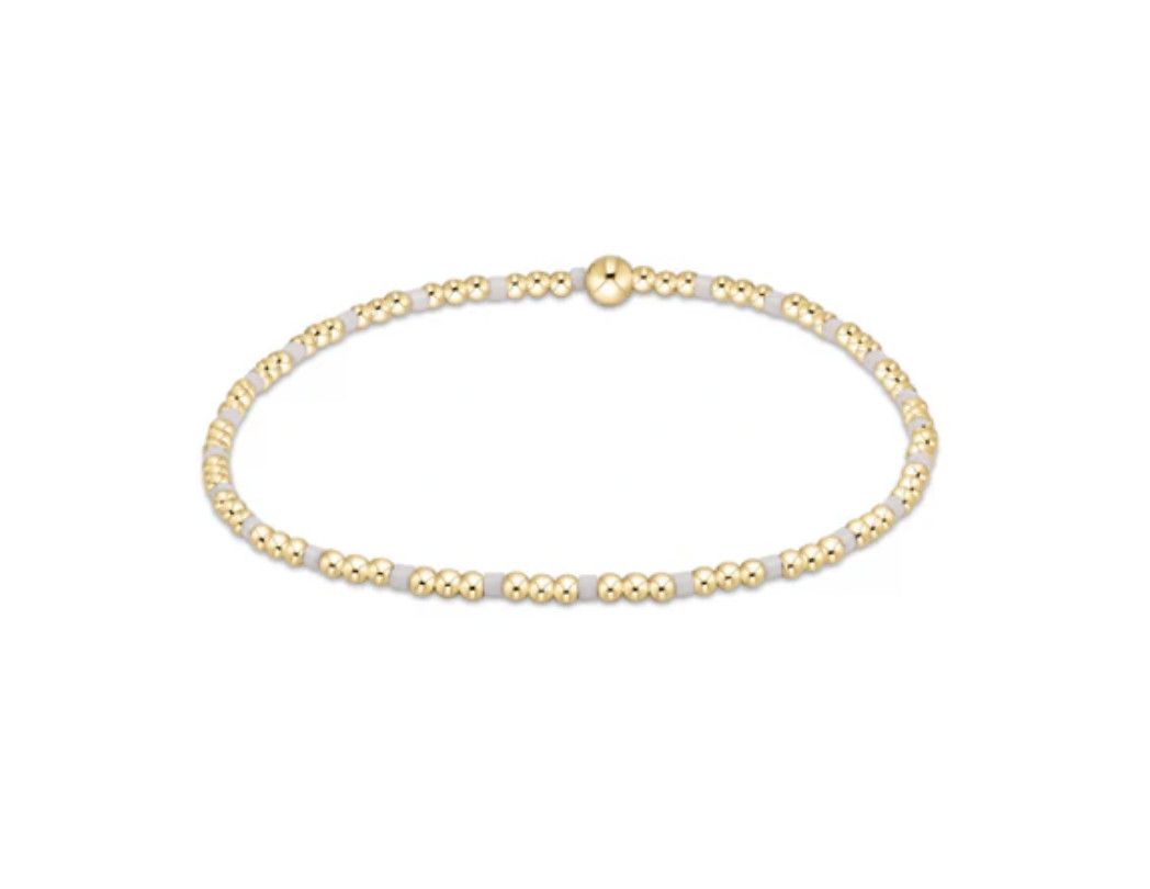 Hope Sincerity 2mm Bead Bracelet- White
