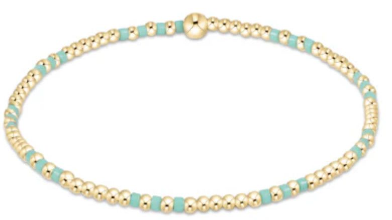 Hope Joy 2mm Bead Bracelet- Mint