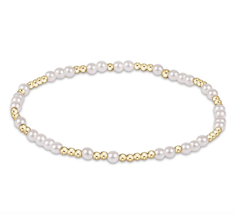 Hope Unwritten 3mm Bead Bracelet-Pearl