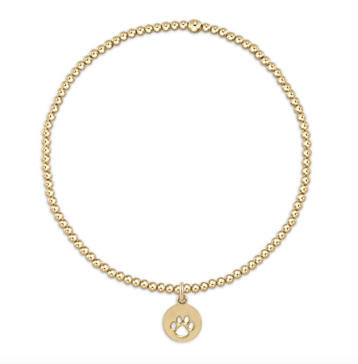 Classic Gold 2mm Paw Bracelet Small Gold Disc