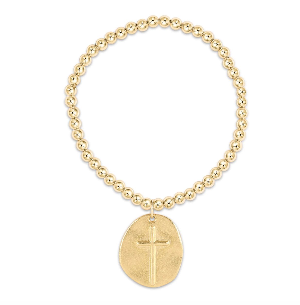 ENewton Classic Gold 4mm Bead Bracelet- Inspire Gold Charm
