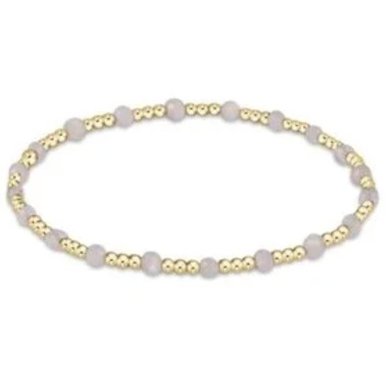 Gemstone Gold Sincerity 3mm Bead Bracelet- Moonstone