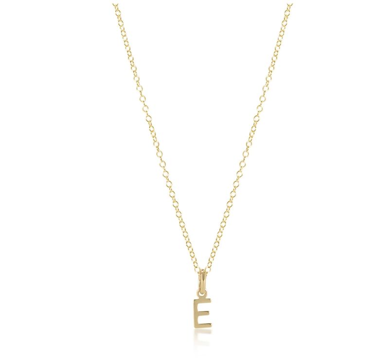 EN 16" Necklace Gold - Respect Gold Charm (asst Initials) 