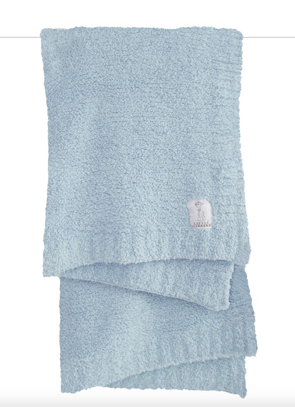 Blue Plush Chenille Knit Blanket