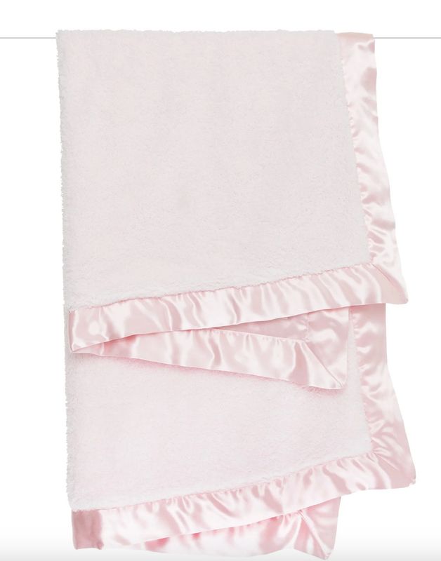 Chenille Satin Blanket- Pink