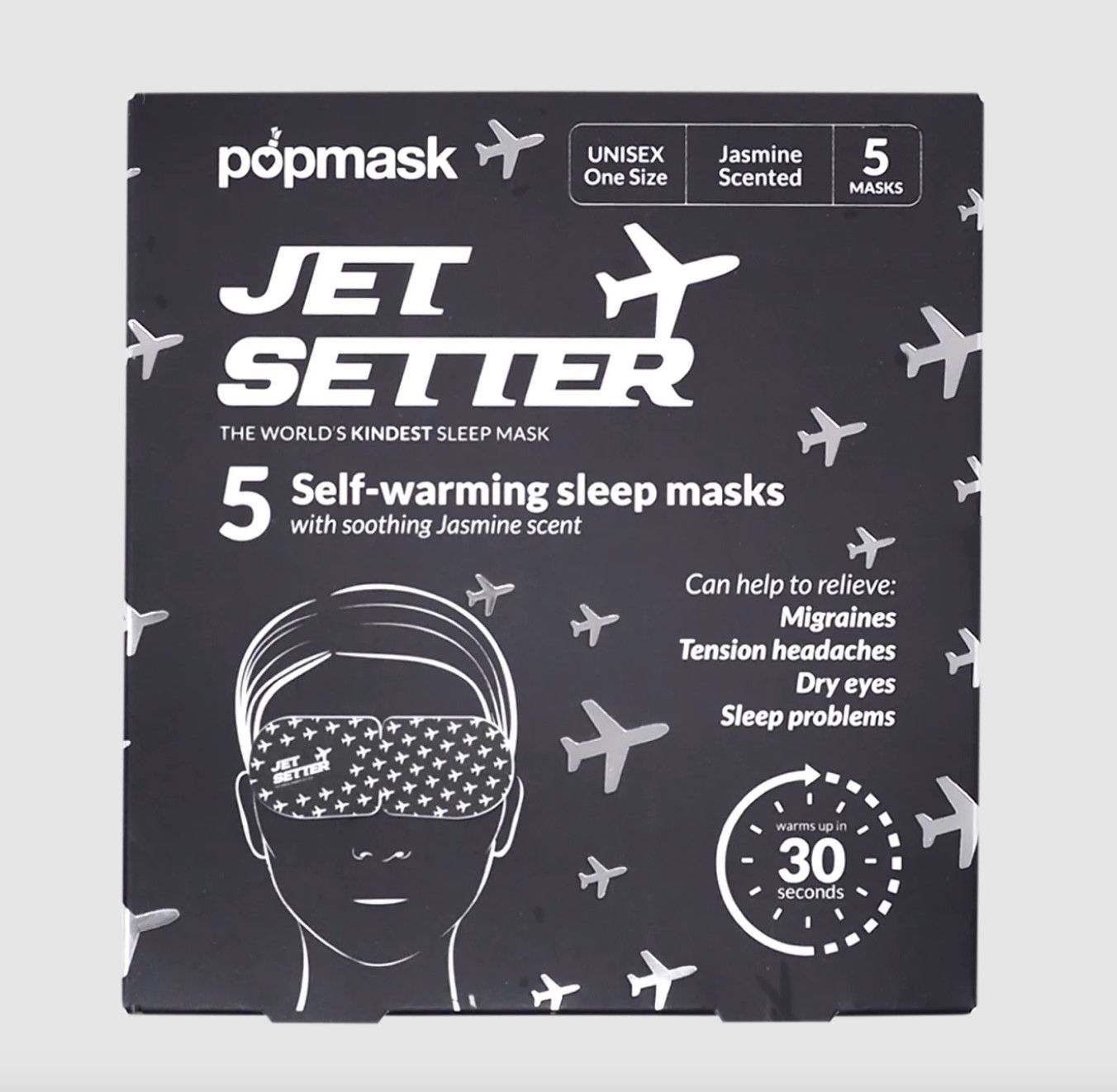 Jet Setter Jasmine Scented Self-Warming Sleep Masks (5pk)