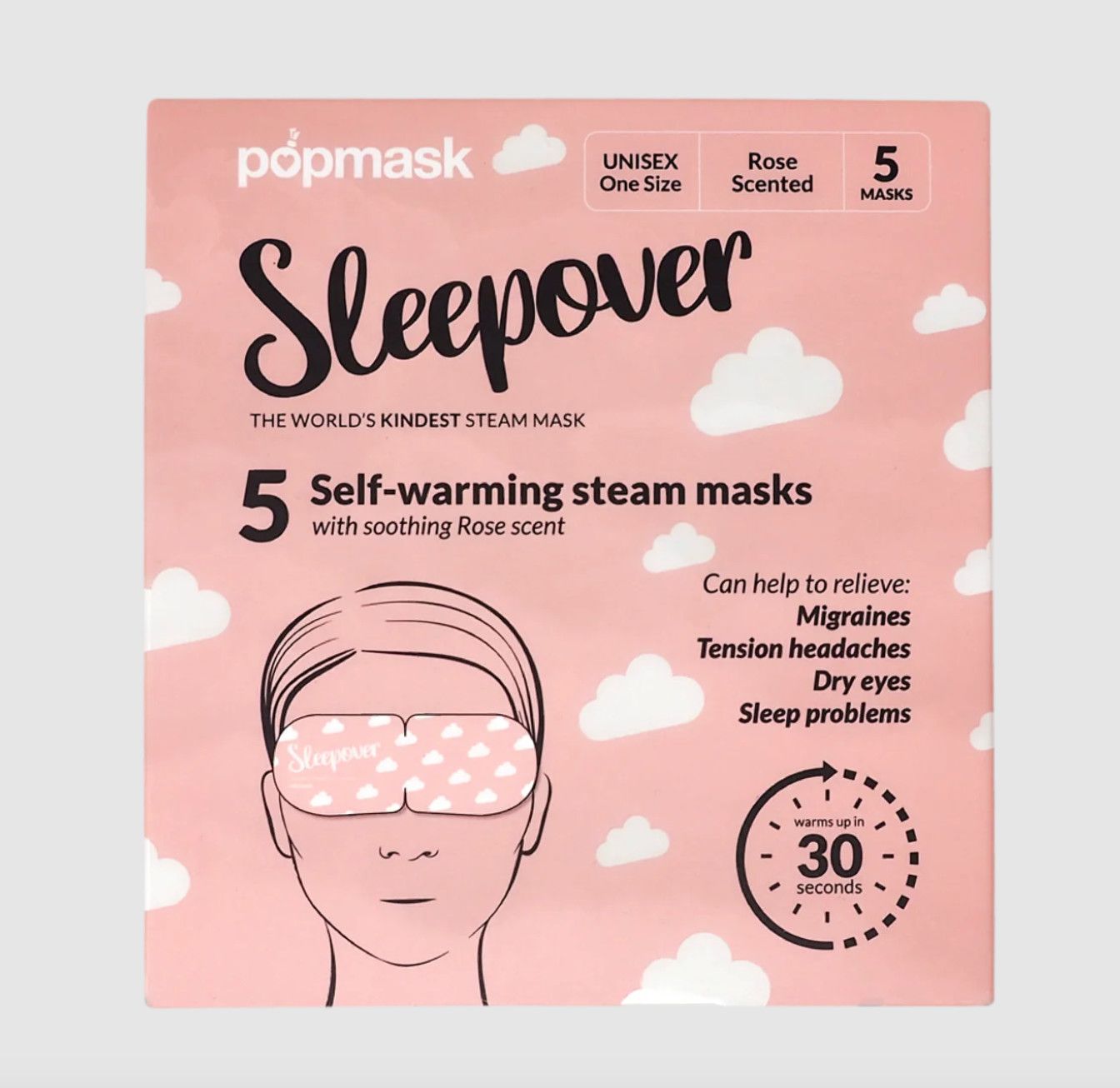 Sleepover Self-heating Rose Scented Eye Masks (5pk)