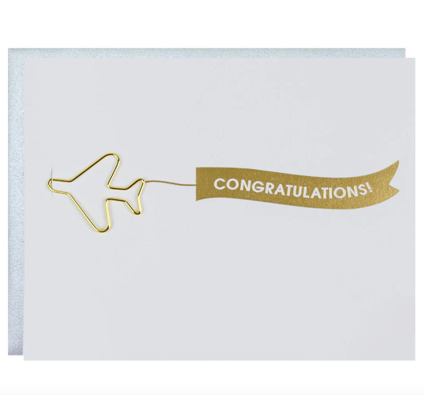 Congratulations Paperclip Plane Card