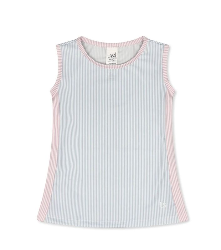 Maddy Tank- Cotton Candy Multicolor Ministripe