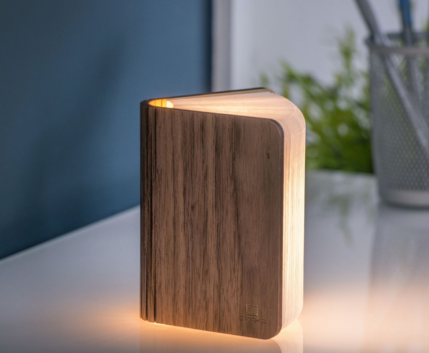 Mini Smart Book Light - Walnut