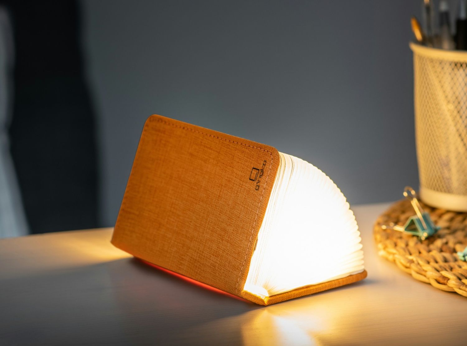 Mini Smart Book Light - Orange Fabric