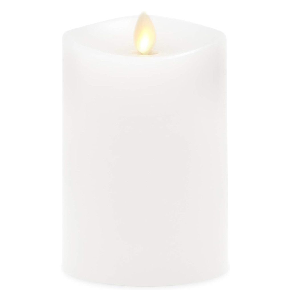 K&amp;K 5.5 Inch White Wax Indoor Pillar Luminara Candle