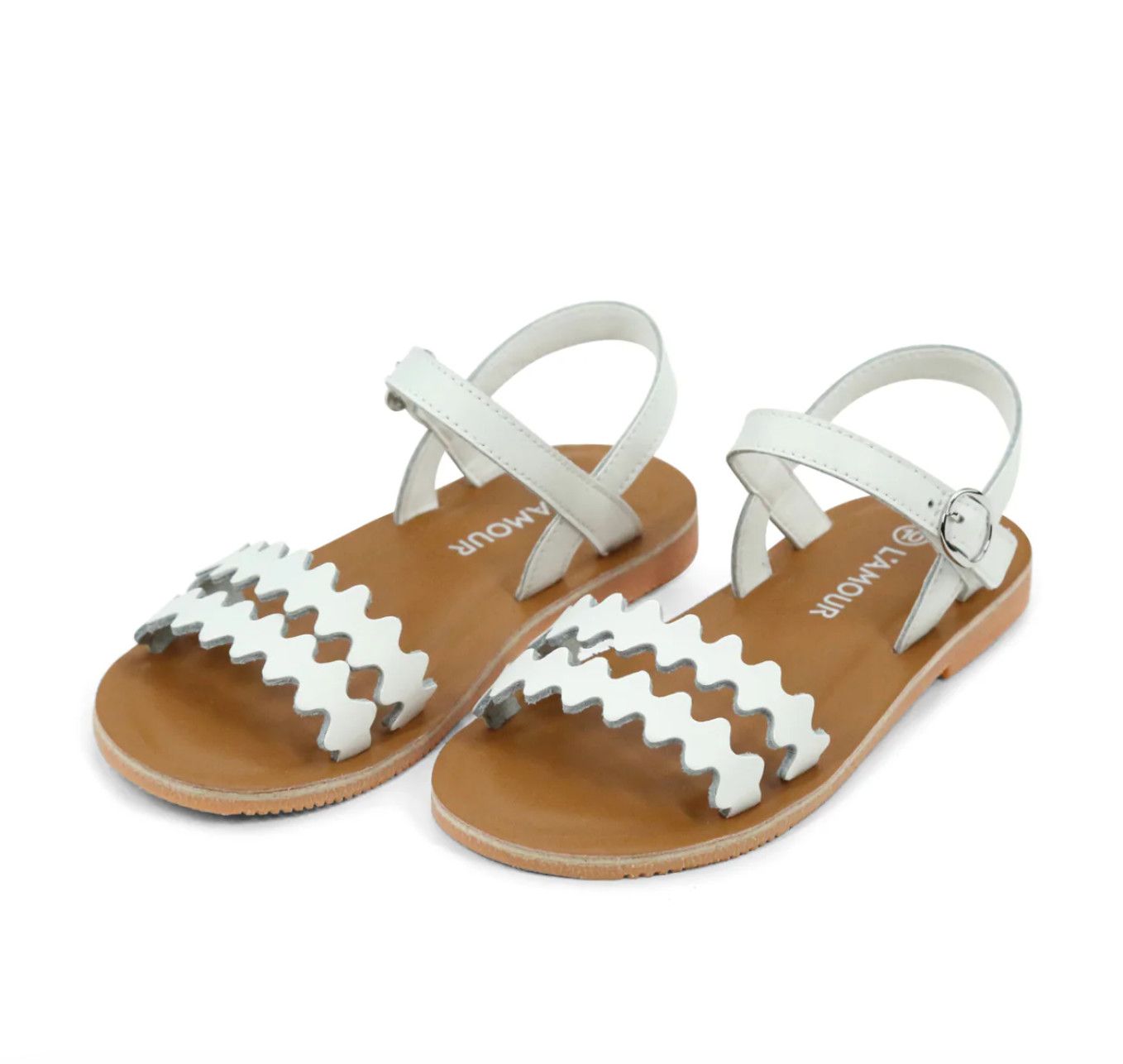 Eden Scalloped Sandal White