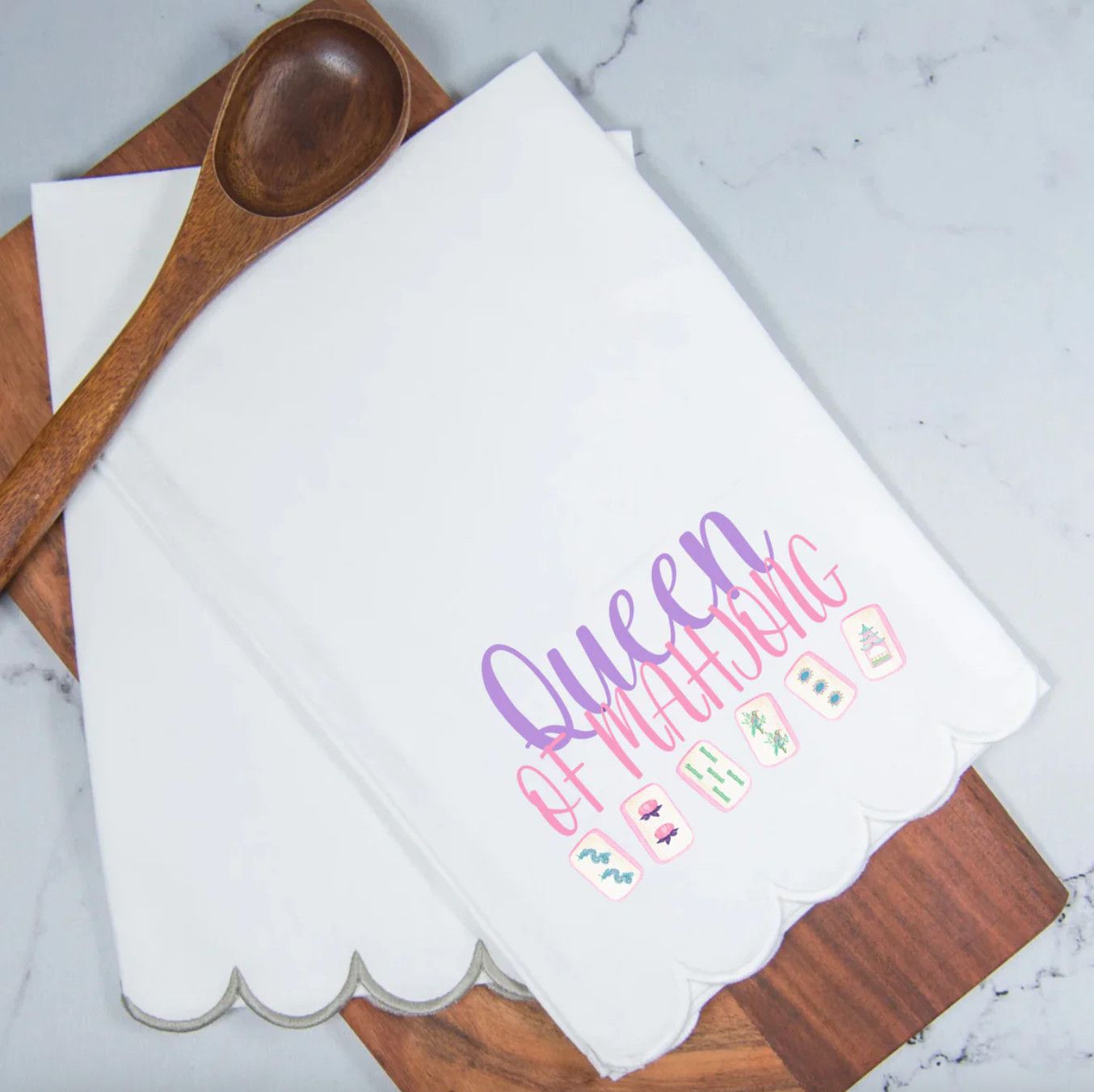 Queen of Mahjong Tea Towel