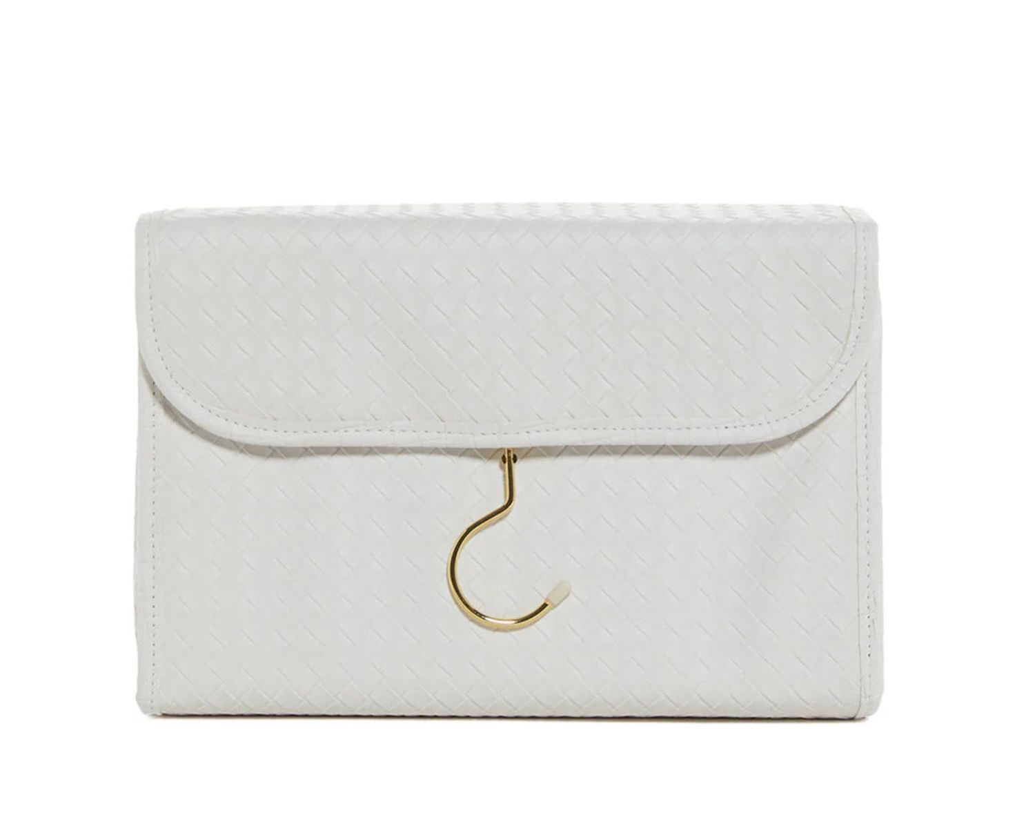 LUXE Hanging Toiletry Case - Woven Bridal White