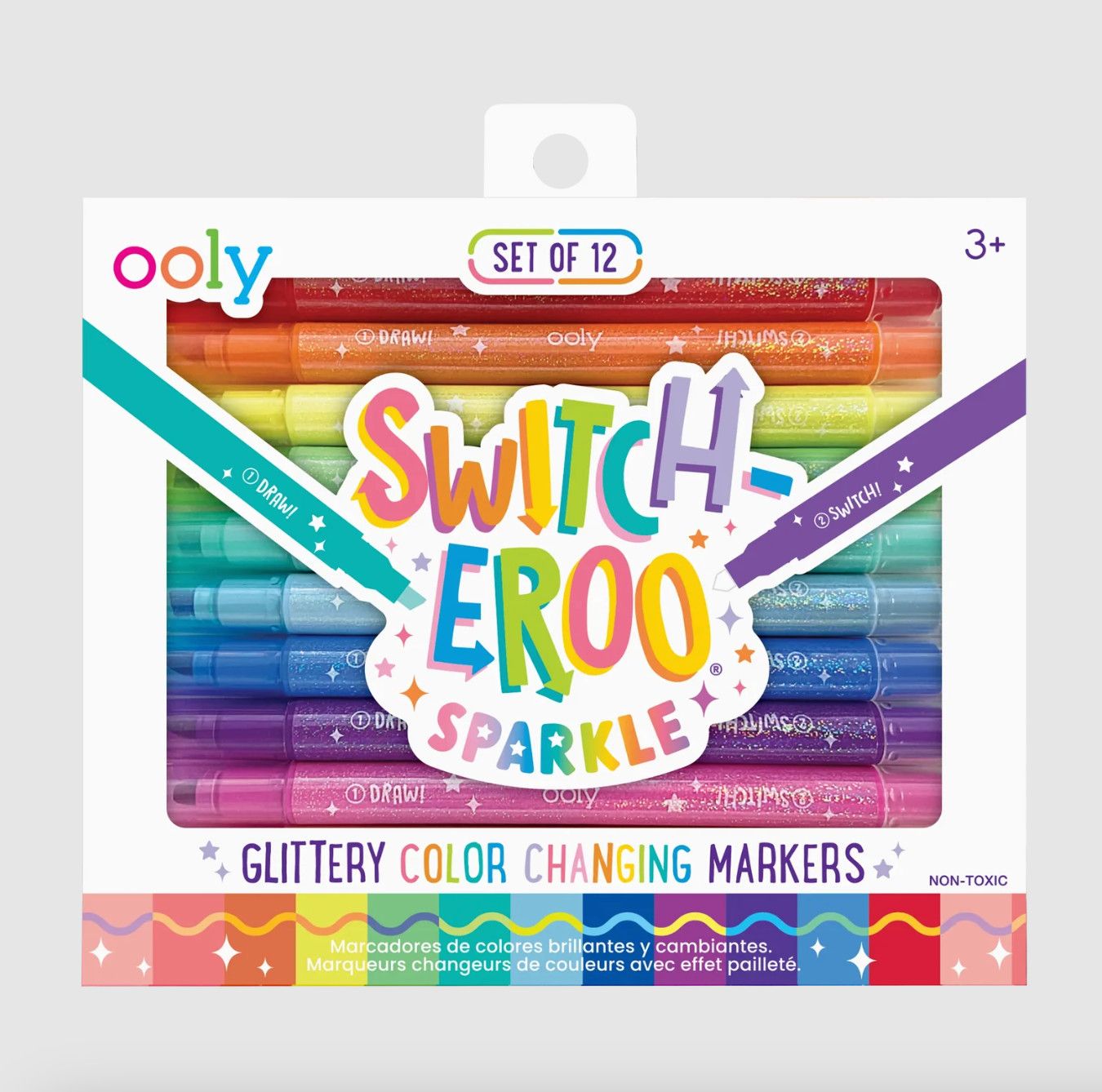 Ooly Switcheroo Sparkle Glittery Color Changing Markers Set of 12