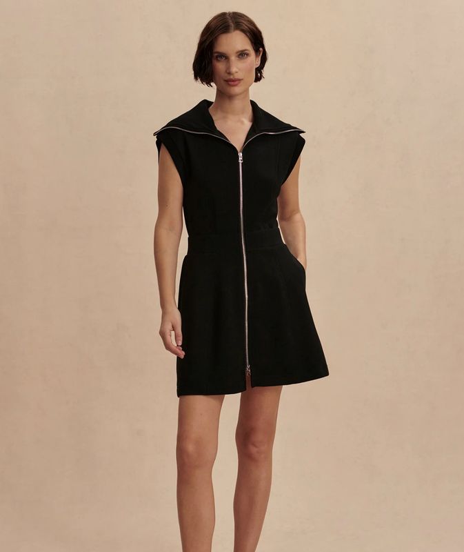 Rebecca Zip Through Dress- Black