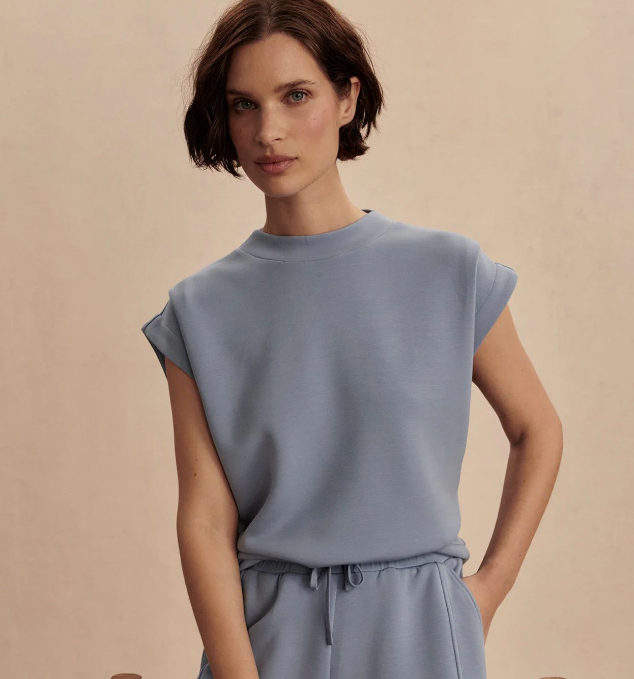 Otis Sleeveless Sweat- Rain Blue