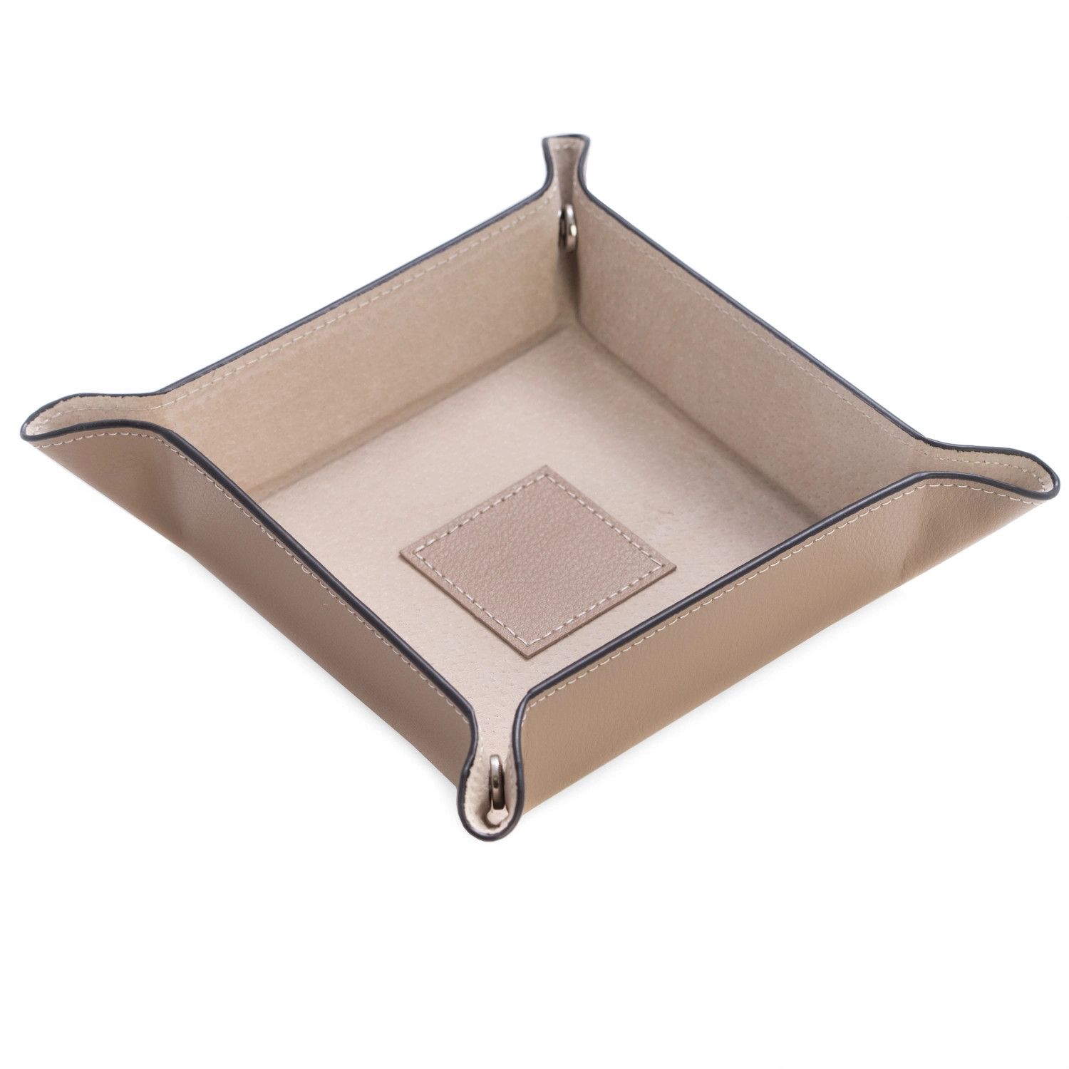 Taupe Leather Snap Valet