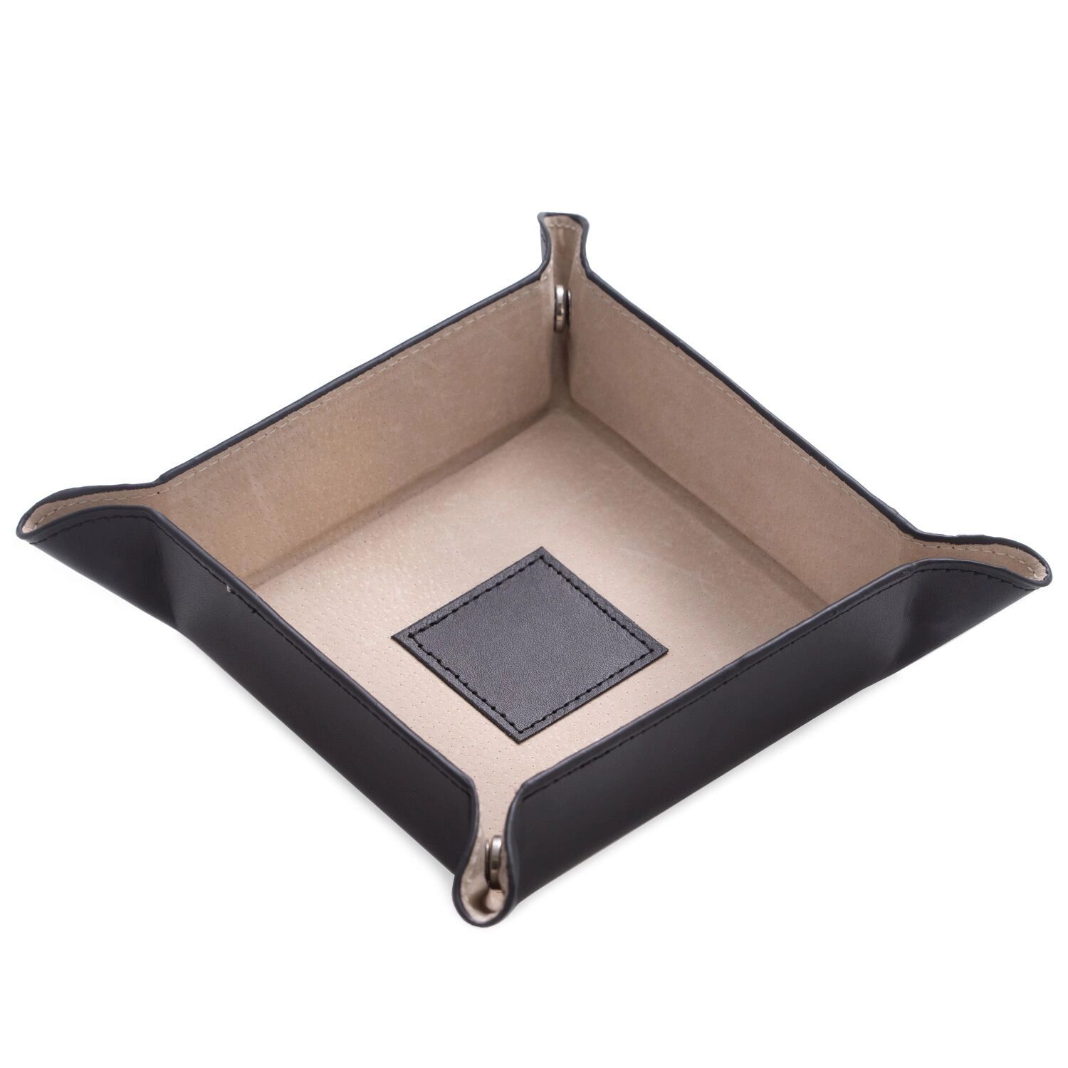 Black Leather Snap Valet