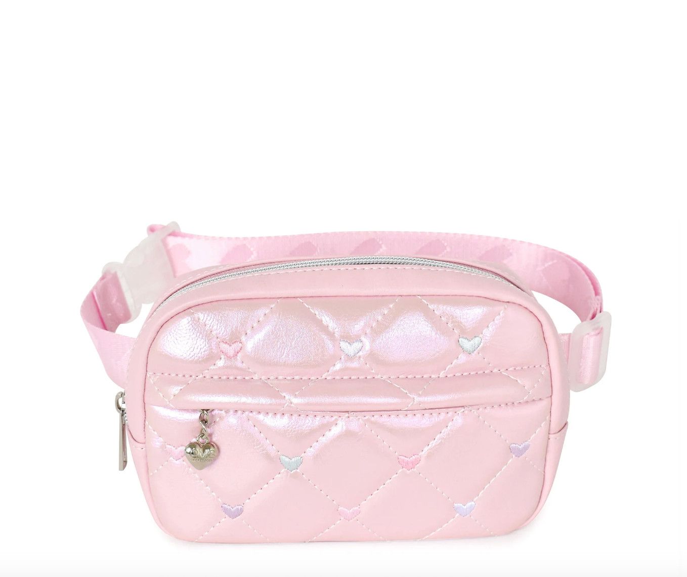 Quilted Metallic Heart Stitched Fanny Pack