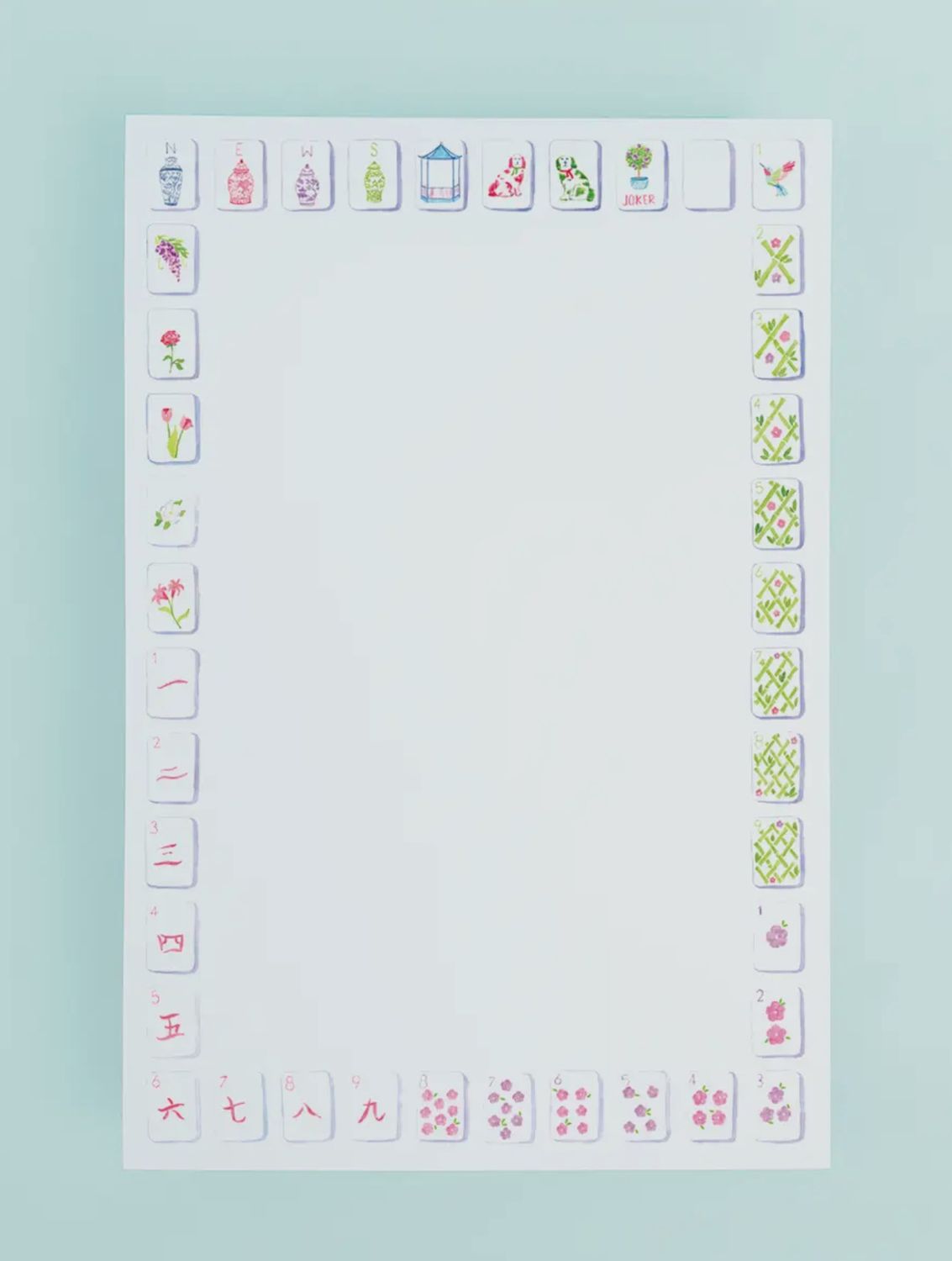 Mahjong Tile Border Notepad